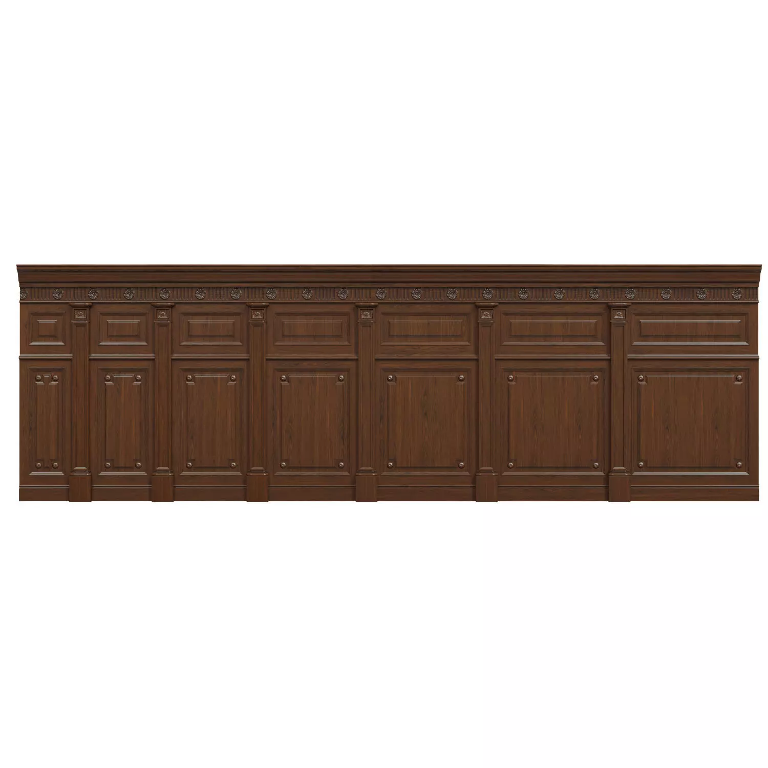 Threaded wood panels 013 Low-poly 3D model_0
