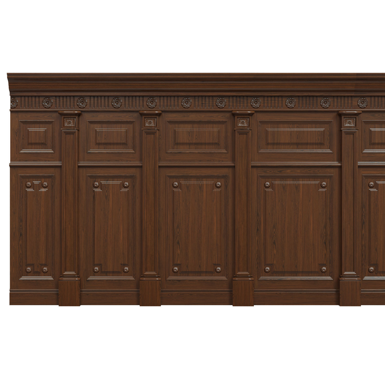 Threaded wood panels 013 Low-poly 3D model_3