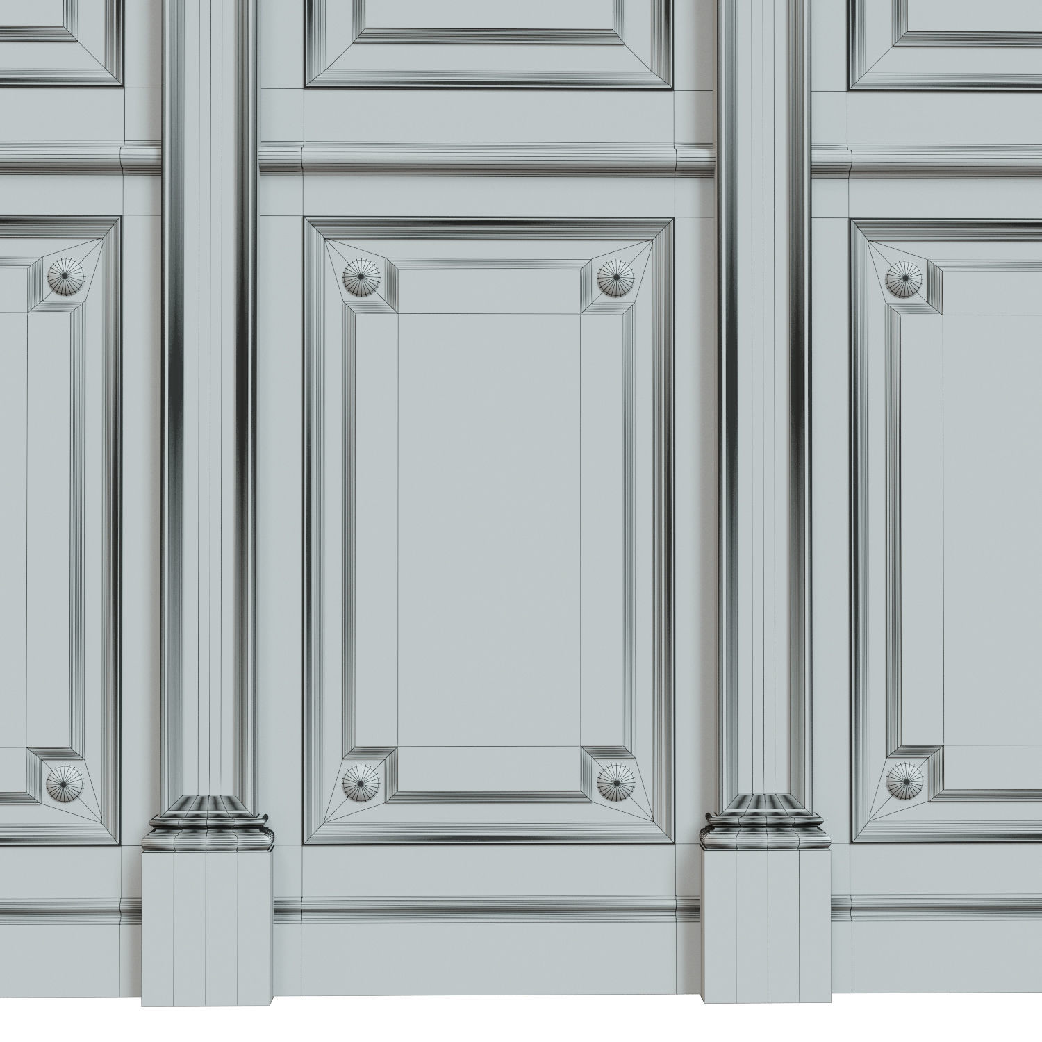 Threaded wood panels 013 Low-poly 3D model_9