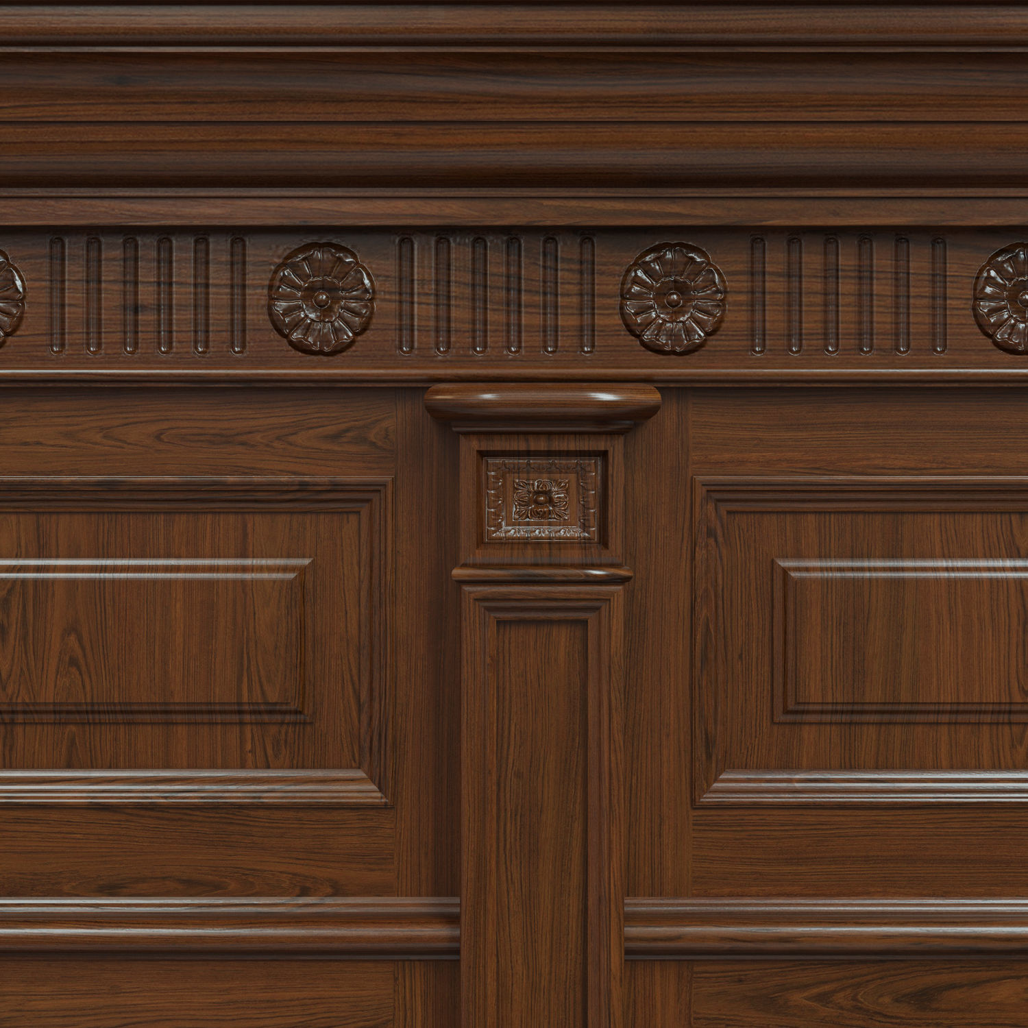 Threaded wood panels 013 Low-poly 3D model_5