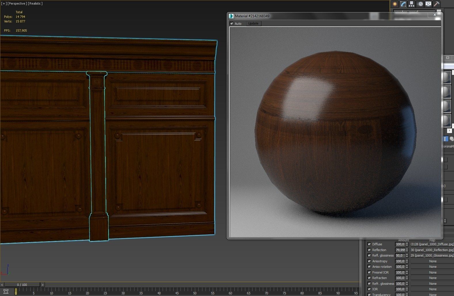 Threaded wood panels 013 Low-poly 3D model_13