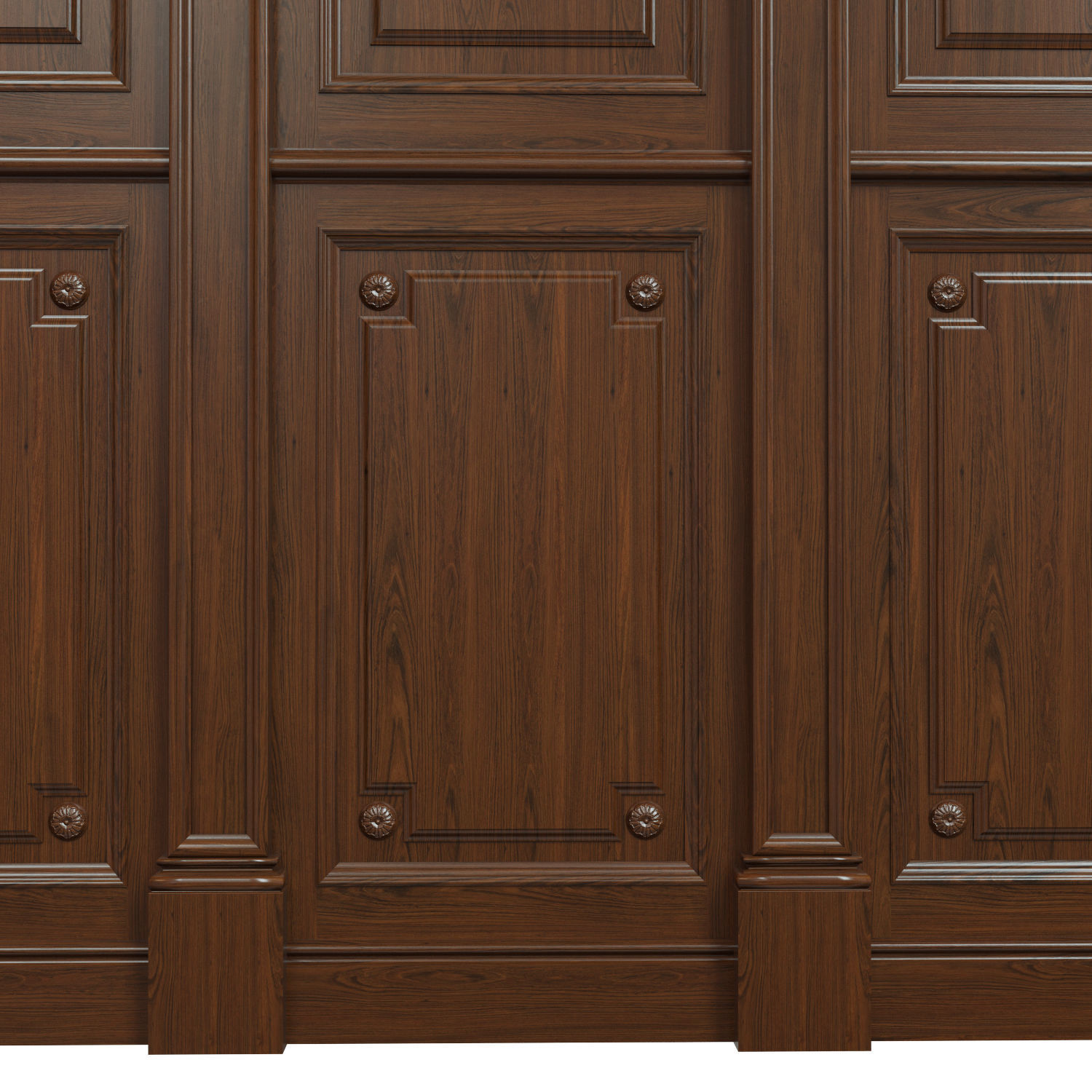Threaded wood panels 013 Low-poly 3D model_4