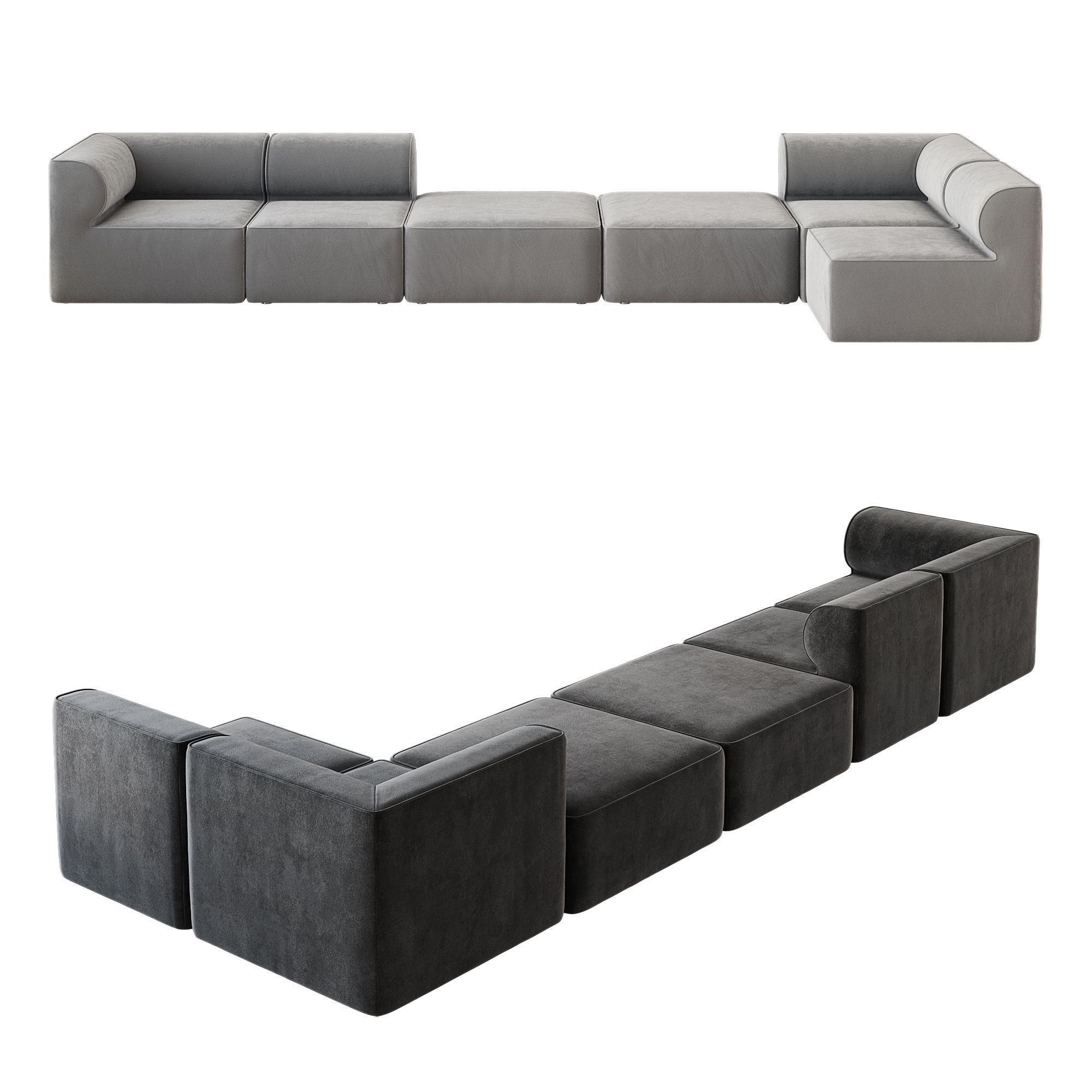 Eave Modular Sofa option 03 3D model_1