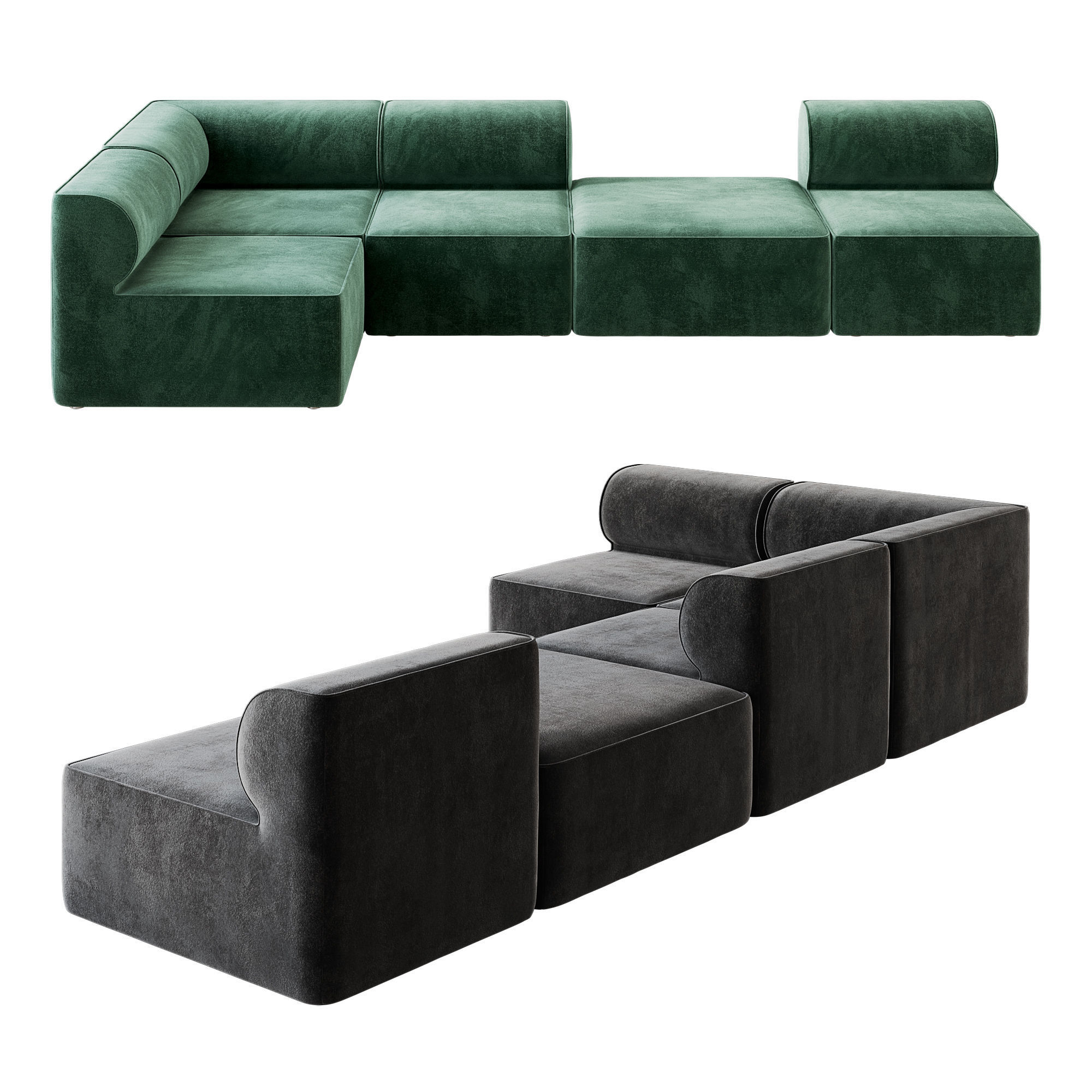 Eave Modular Sofa option 04 3D model_1