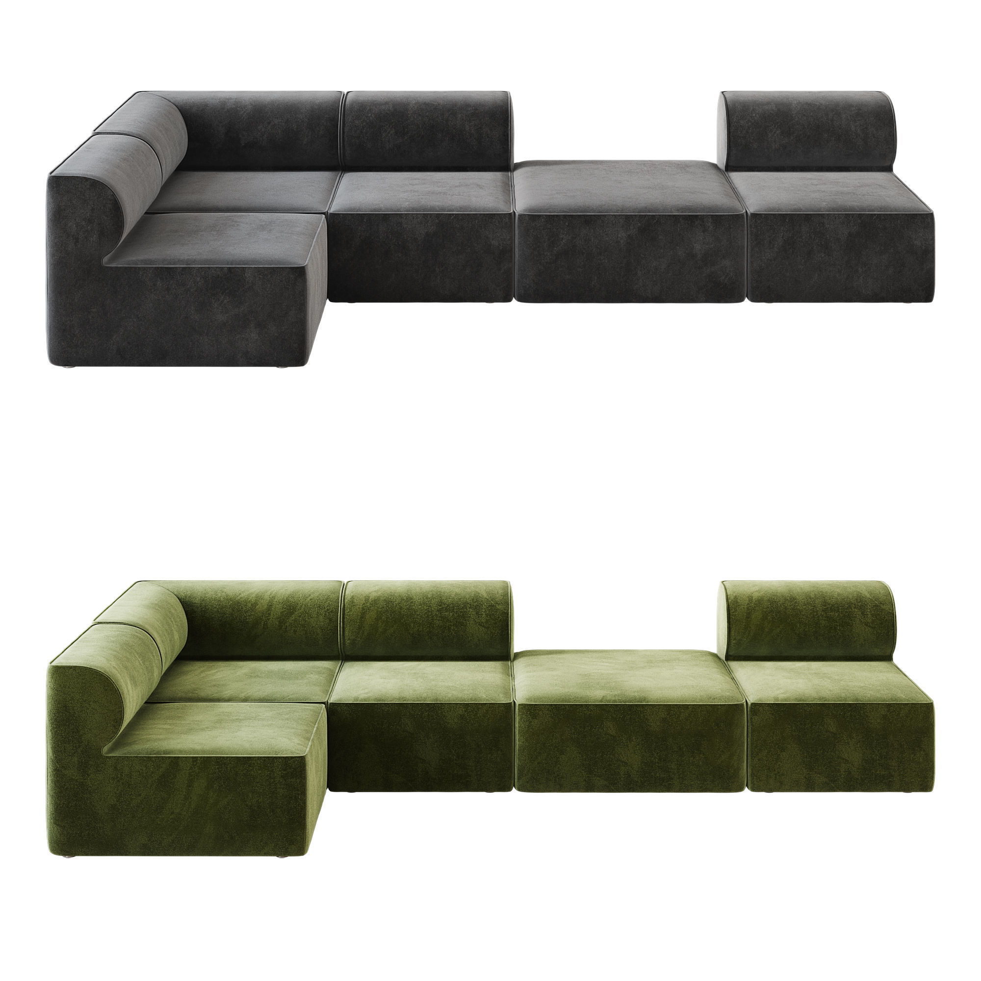 Eave Modular Sofa option 04 3D model_2