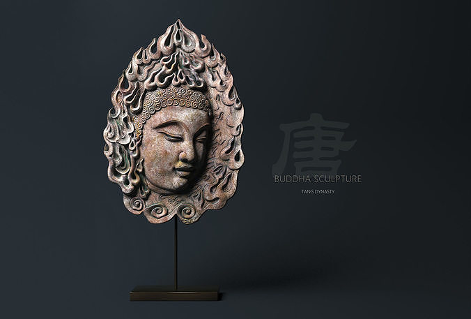 The Buddha head of the Tang Dynasty in China 3D model