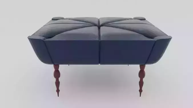 Dark Blue Ottoman Leather Couch Sofa