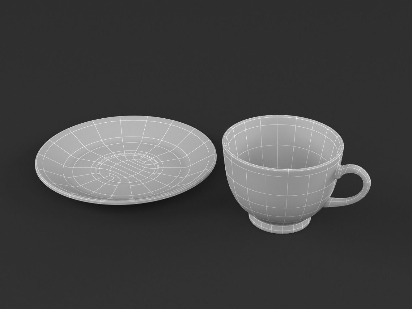 Coffee Cup and Saucer Set 3D model_17