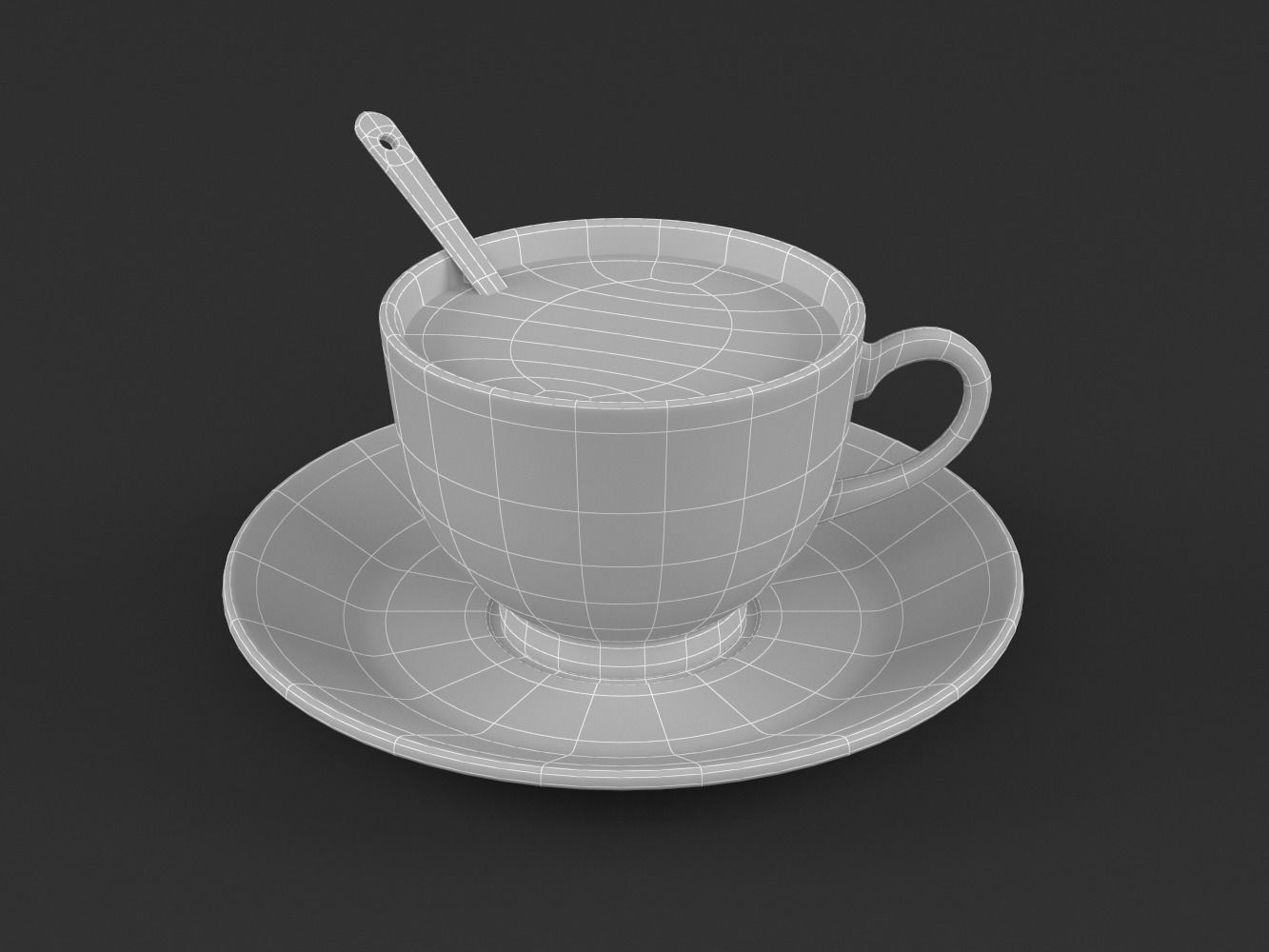 Coffee Cup and Saucer Set 3D model_10
