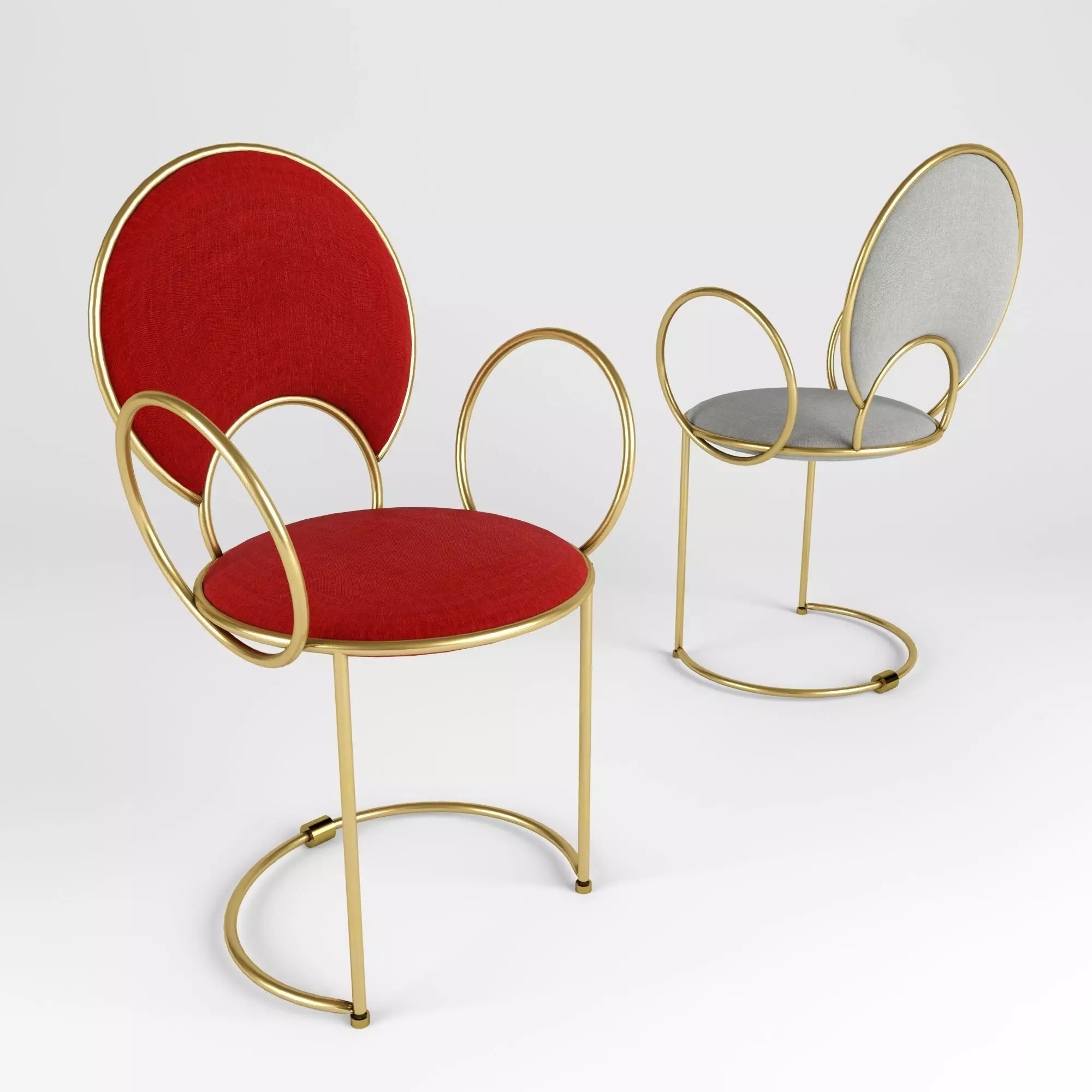 Chair with delicate armrests 3D model