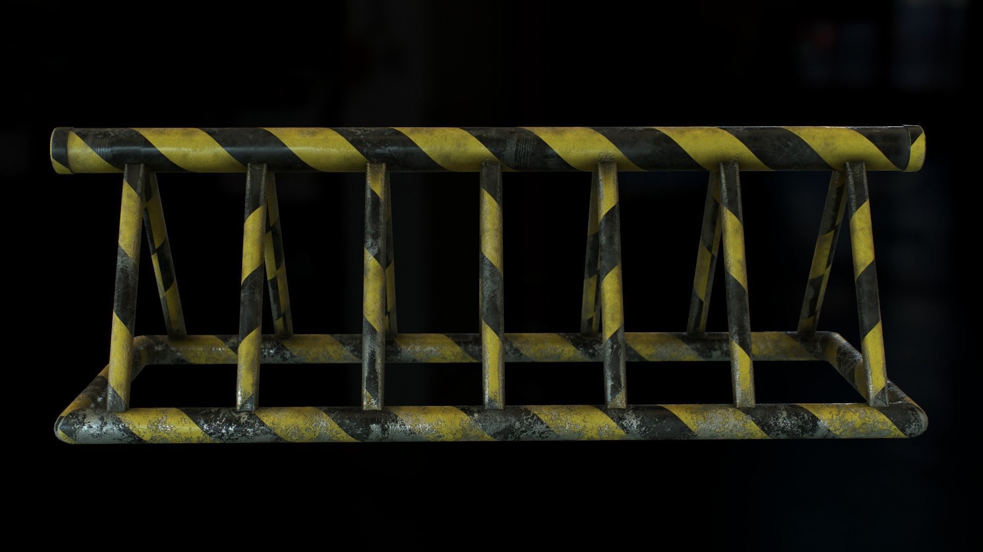 Barrier barricade Low-poly 3D model_5