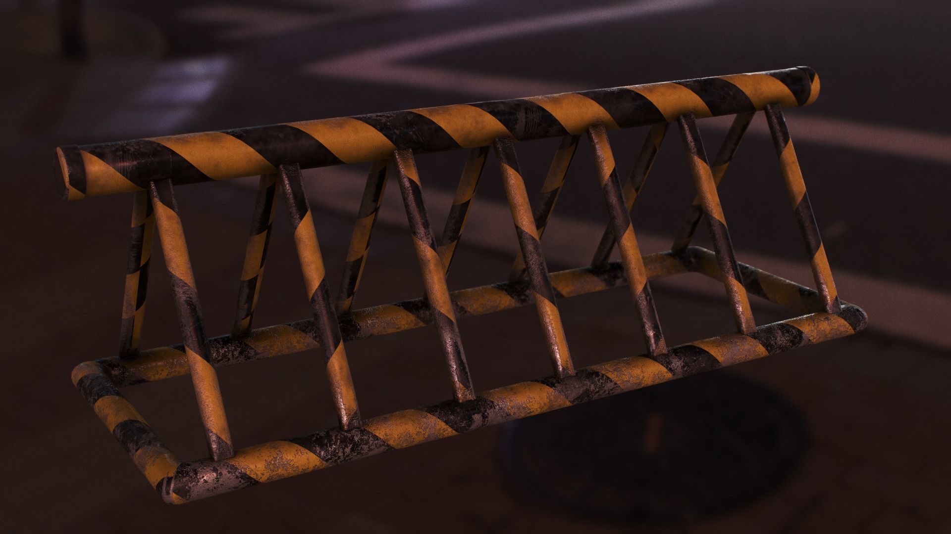 Barrier barricade Low-poly 3D model_10