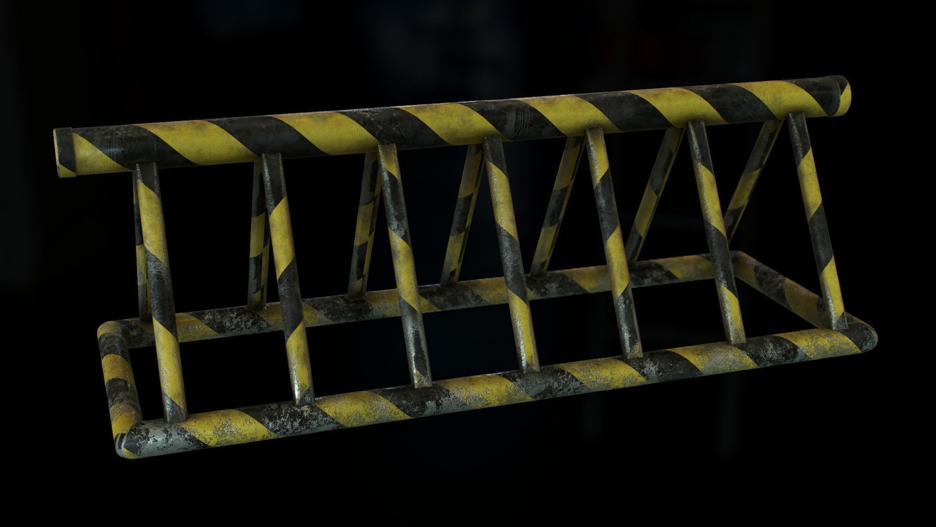Barrier barricade Low-poly 3D model_6