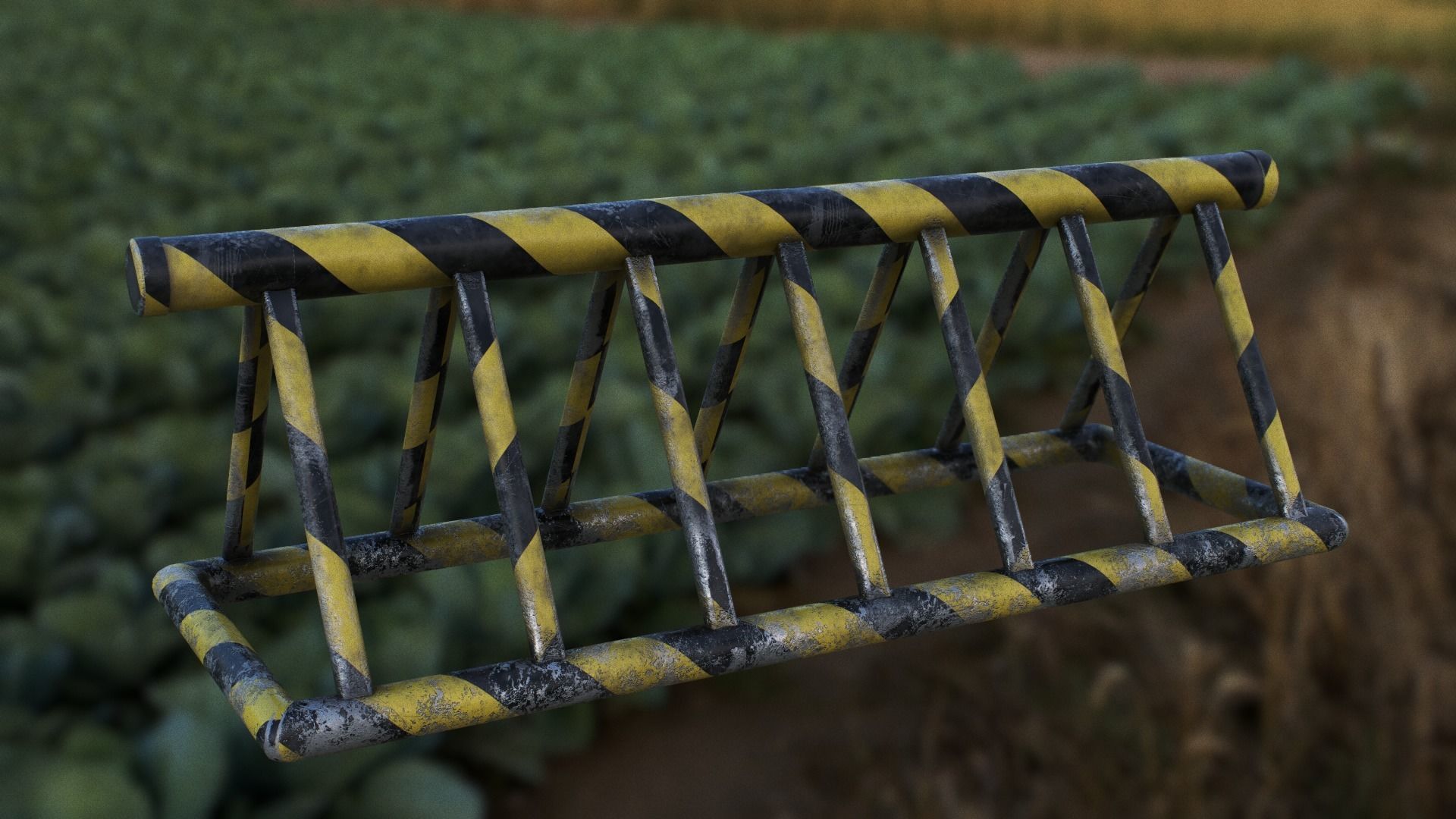 Barrier barricade Low-poly 3D model_3