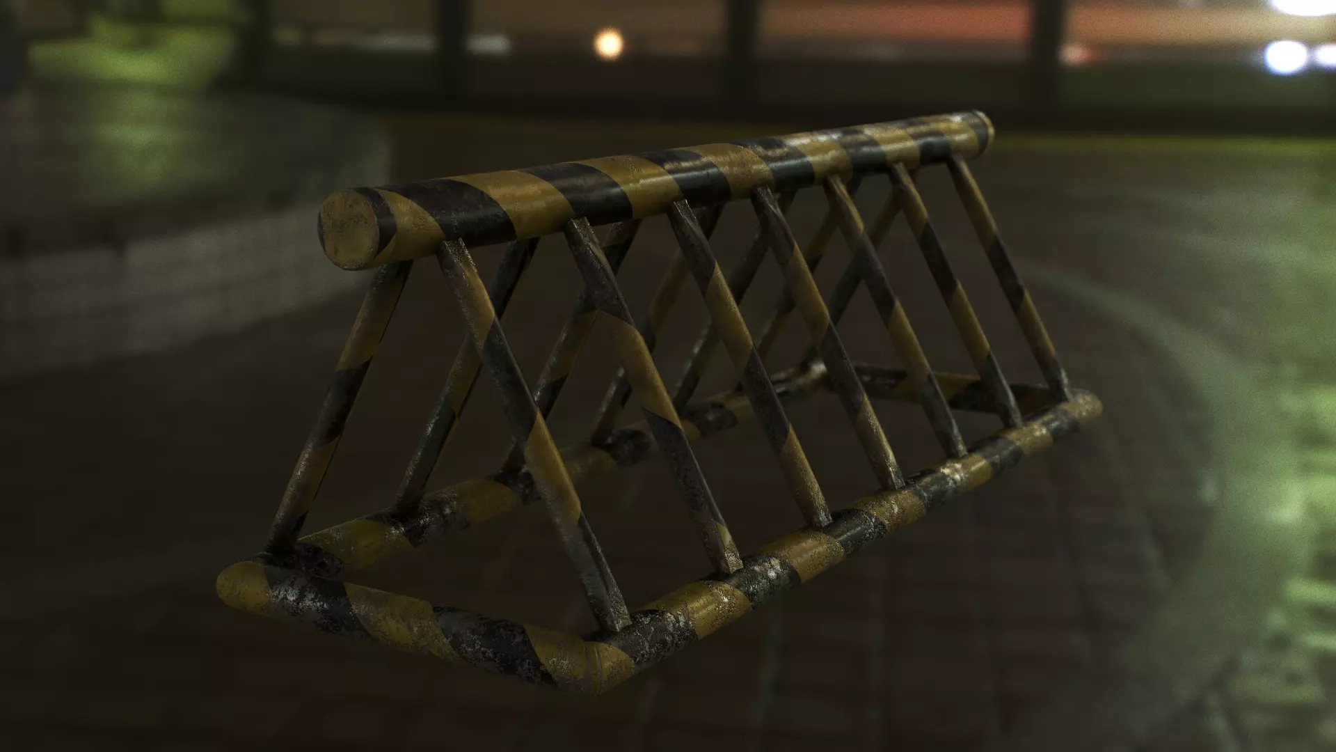 Barrier barricade Low-poly 3D model_0