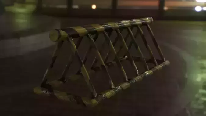 Barrier barricade Low-poly 3D model