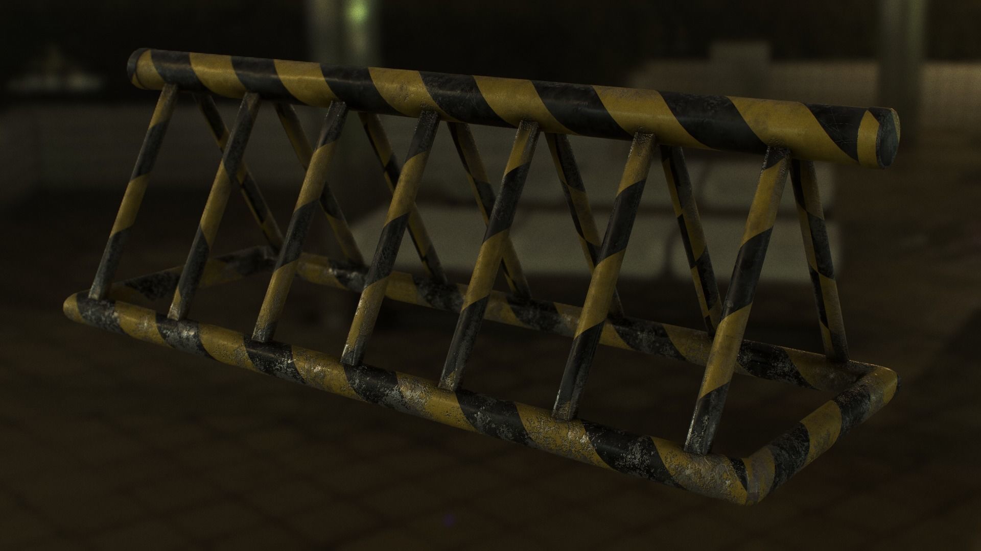 Barrier barricade Low-poly 3D model_2