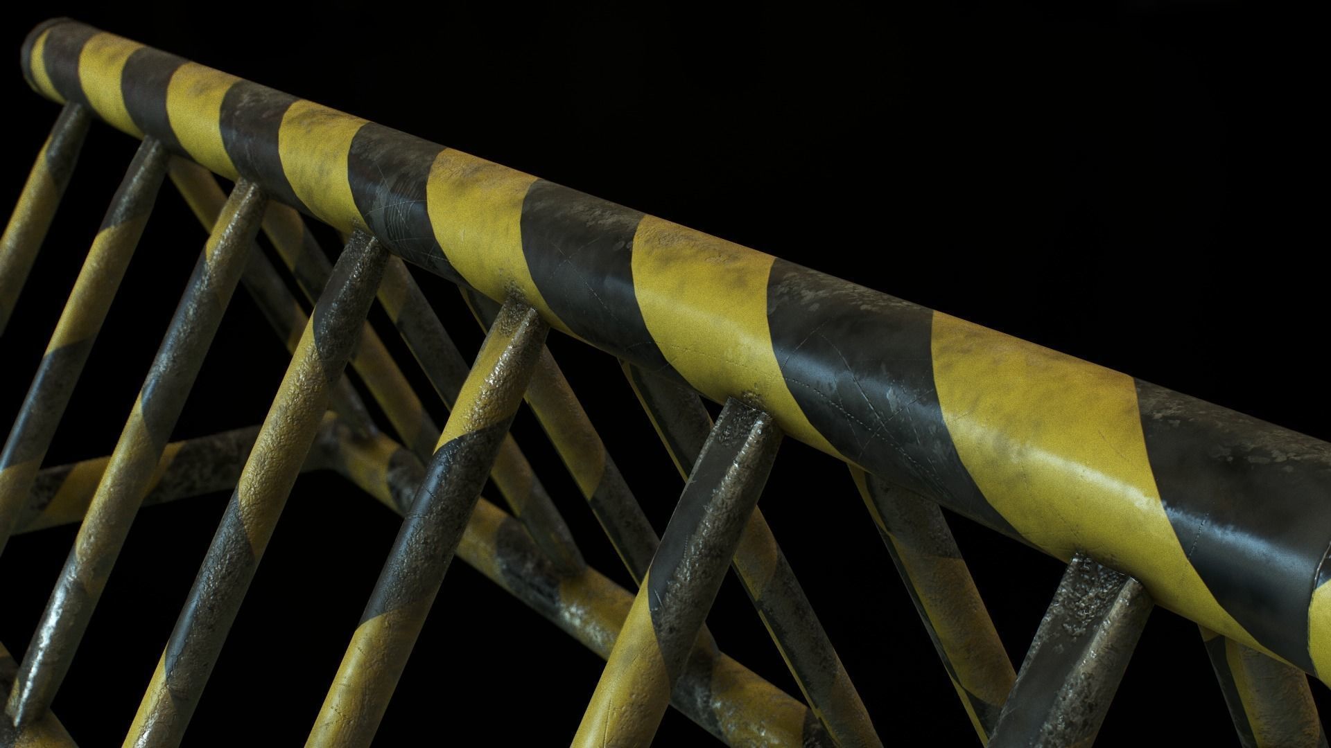 Barrier barricade Low-poly 3D model_8