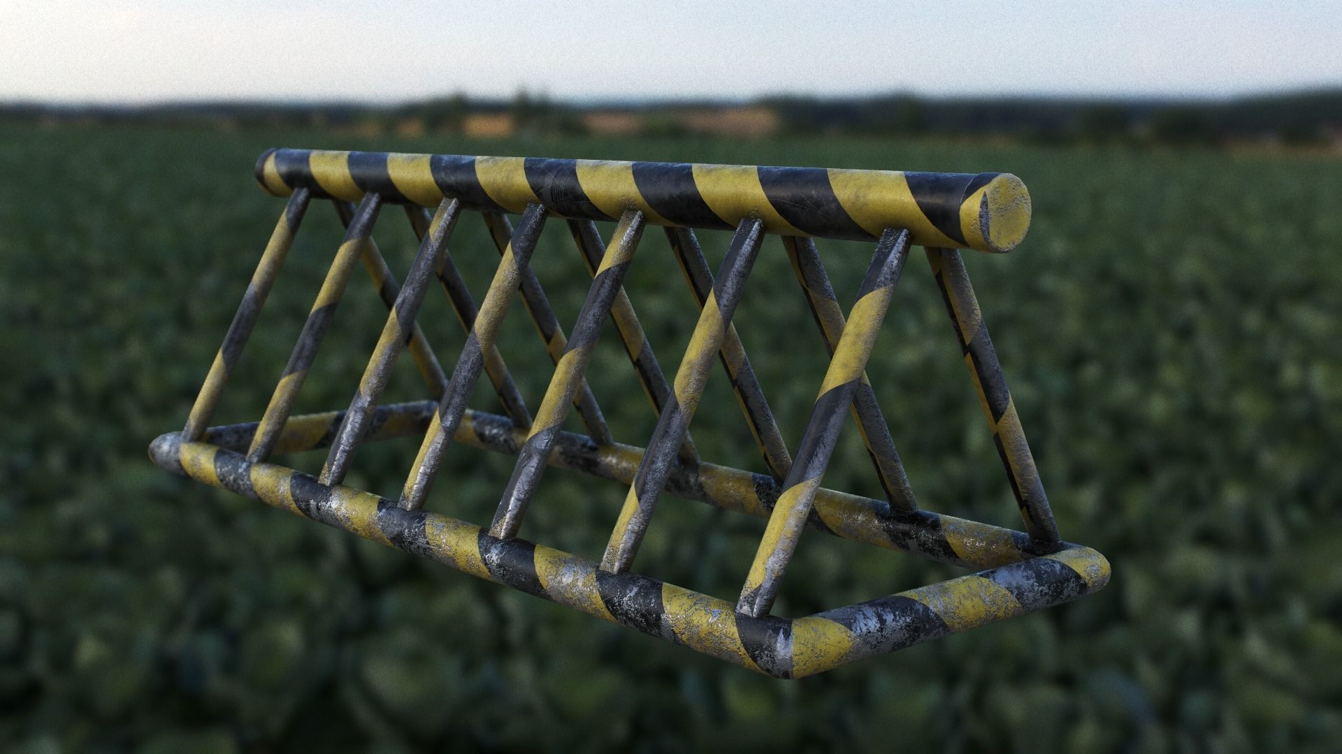 Barrier barricade Low-poly 3D model_4