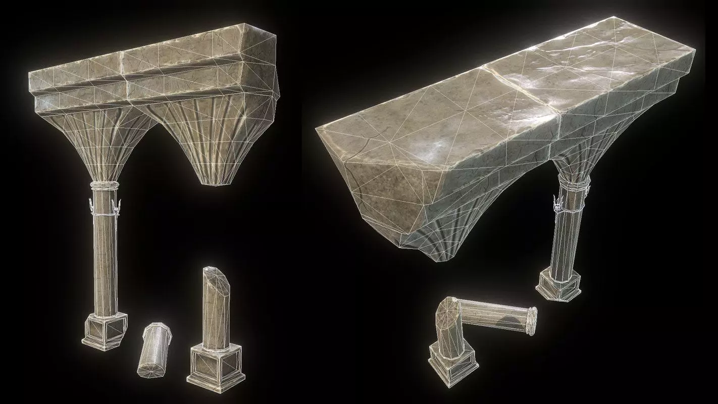 3D model Stylized Low Poly Columns VR / AR / low-poly | CGTrader