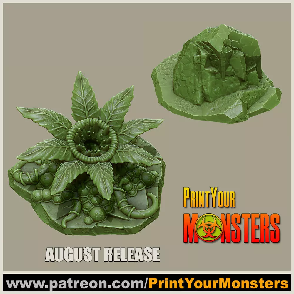 FREE CARNIVOROUS PLANT and ROCK Free 3D print model