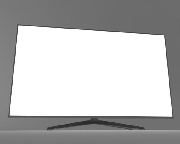 Flat Screen Smart TV Low-poly 3D model_2