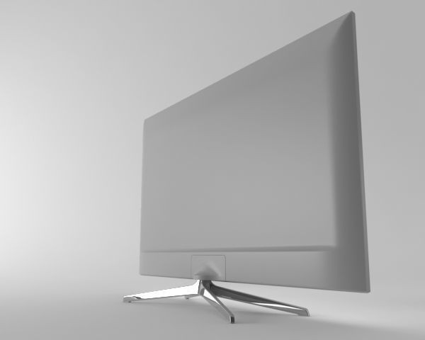 Flat Screen Smart TV Low-poly 3D model_4
