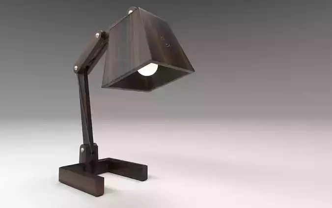 style wood lamp Low-poly 3D model
