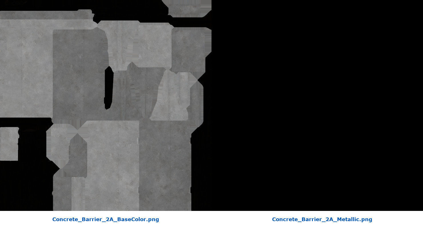 Concrete Barrier 2A Low-poly 3D model_8