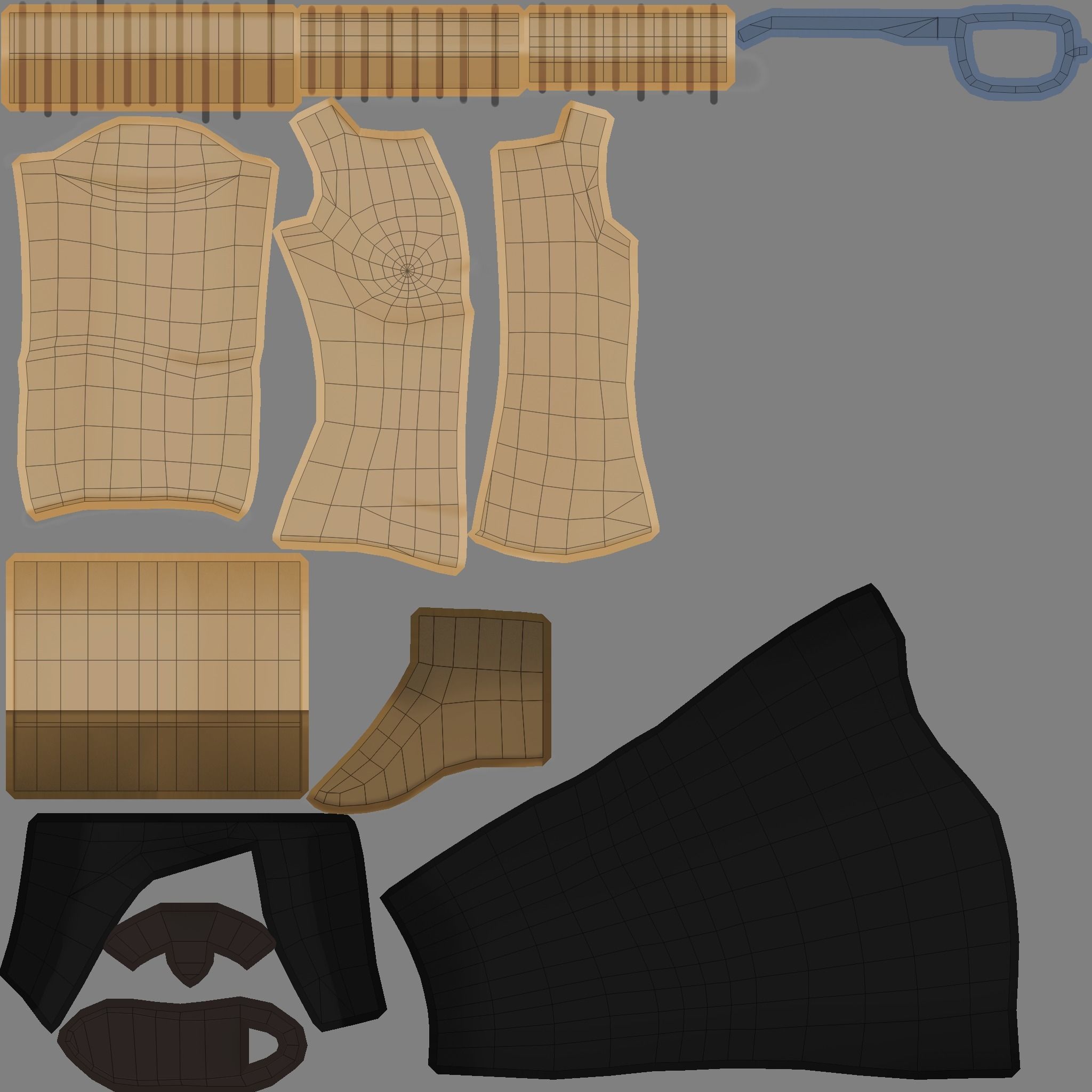 Polly - Low Poly Anime Character Free low-poly 3D model_12