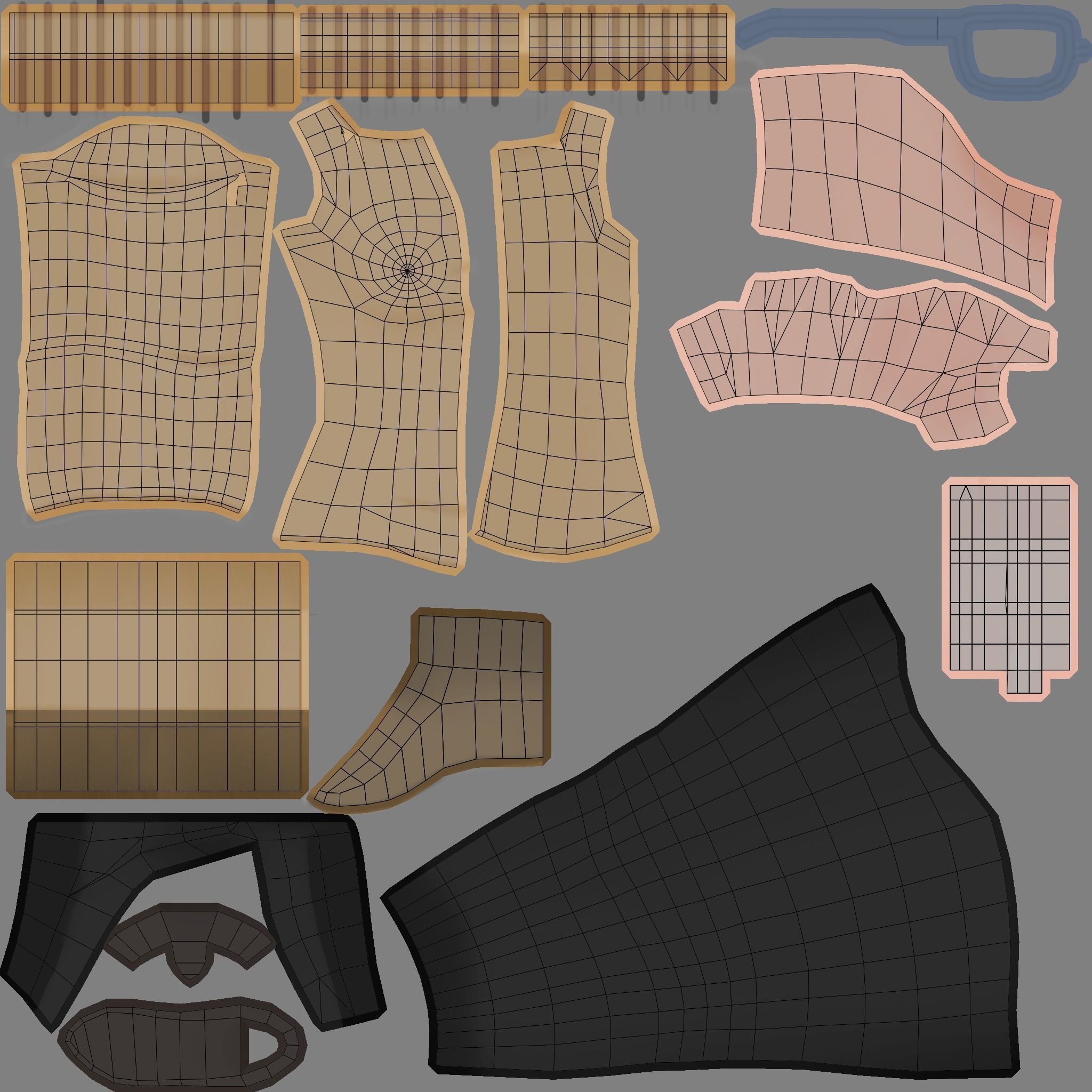 Polly - Low Poly Anime Character Free low-poly 3D model_10