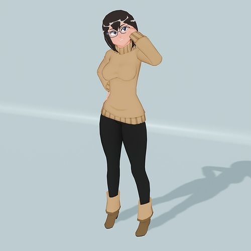 Polly - Low Poly Anime Character Free low-poly 3D model
