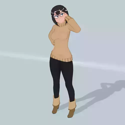 Polly - Low Poly Anime Character Free low-poly 3D model