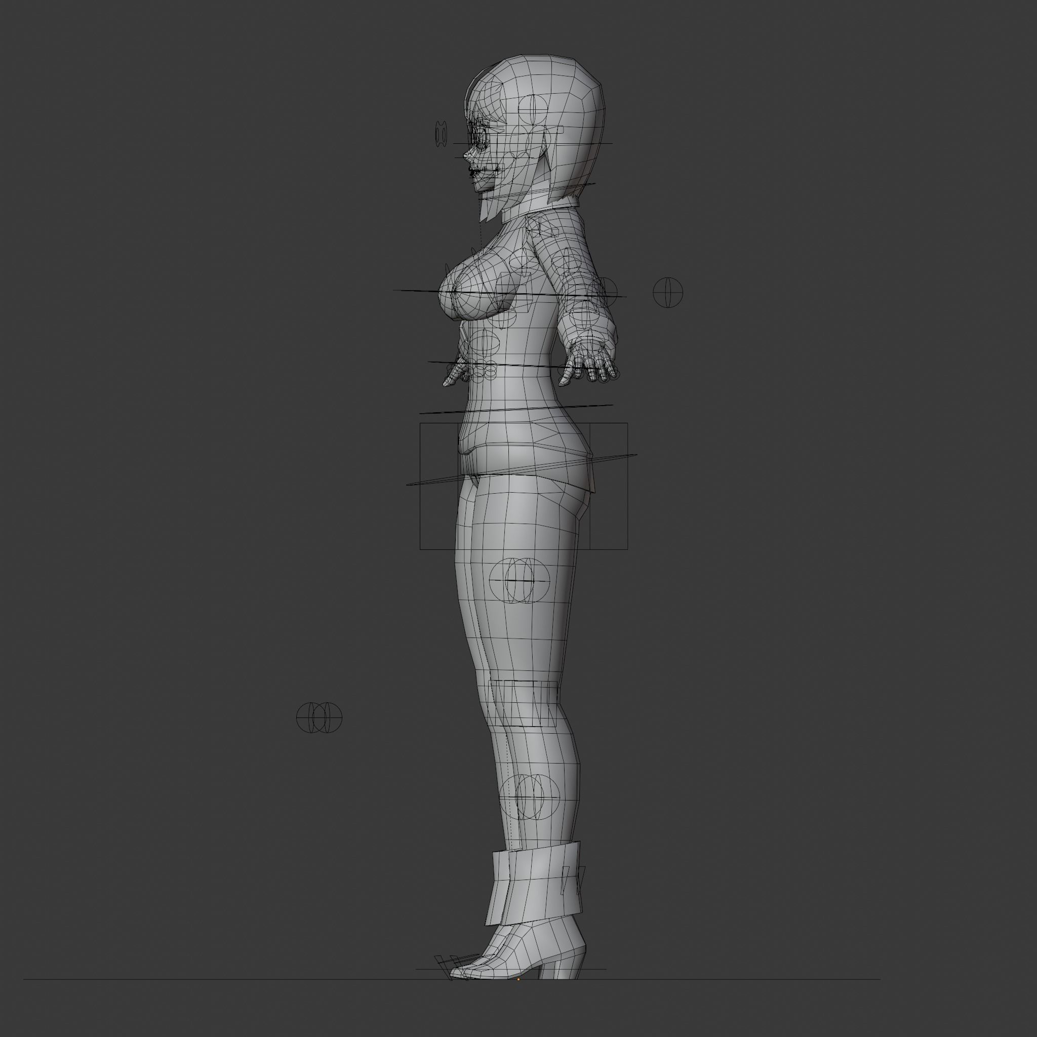 Polly - Low Poly Anime Character Free low-poly 3D model_7