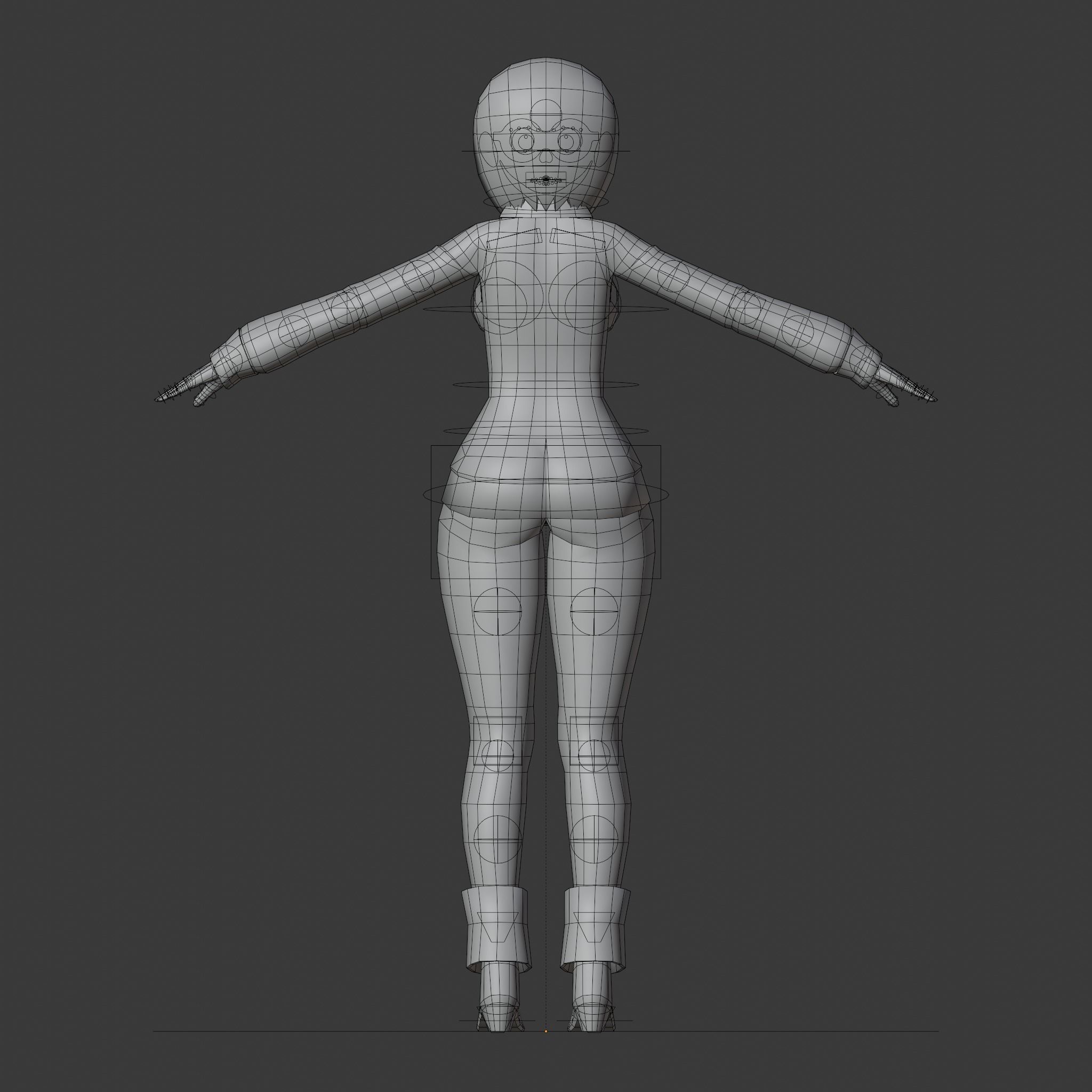 Polly - Low Poly Anime Character Free low-poly 3D model_8