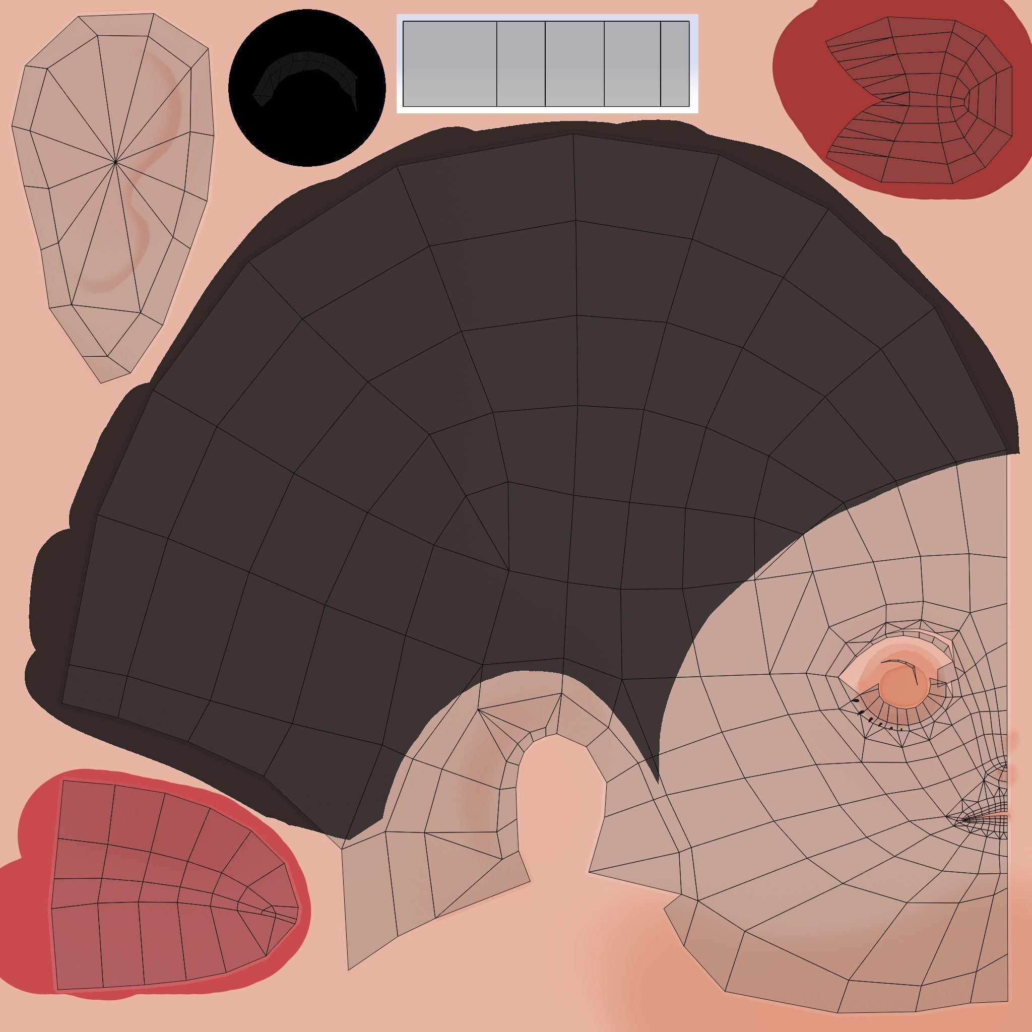 Polly - Low Poly Anime Character Free low-poly 3D model_9