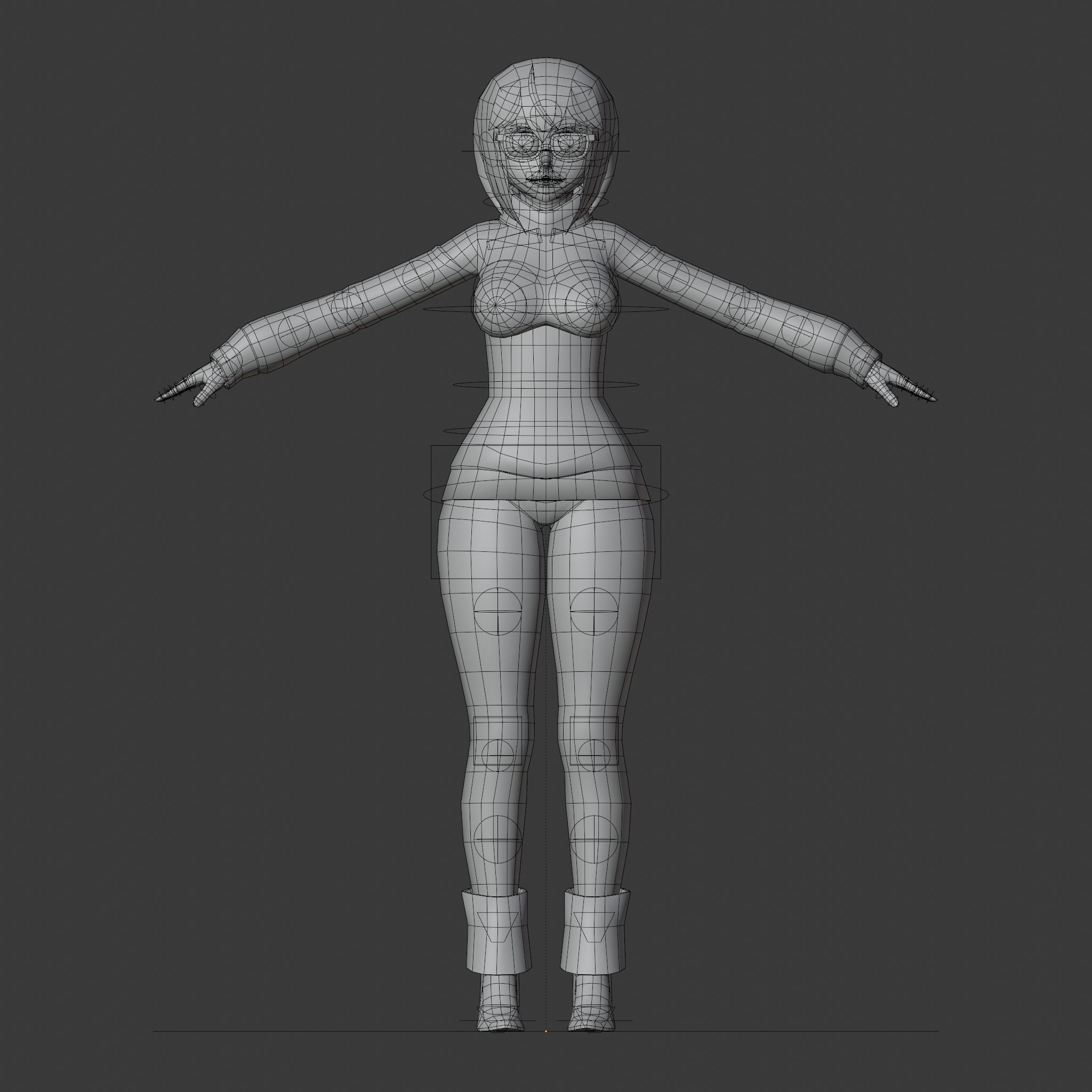 Polly - Low Poly Anime Character Free low-poly 3D model_6