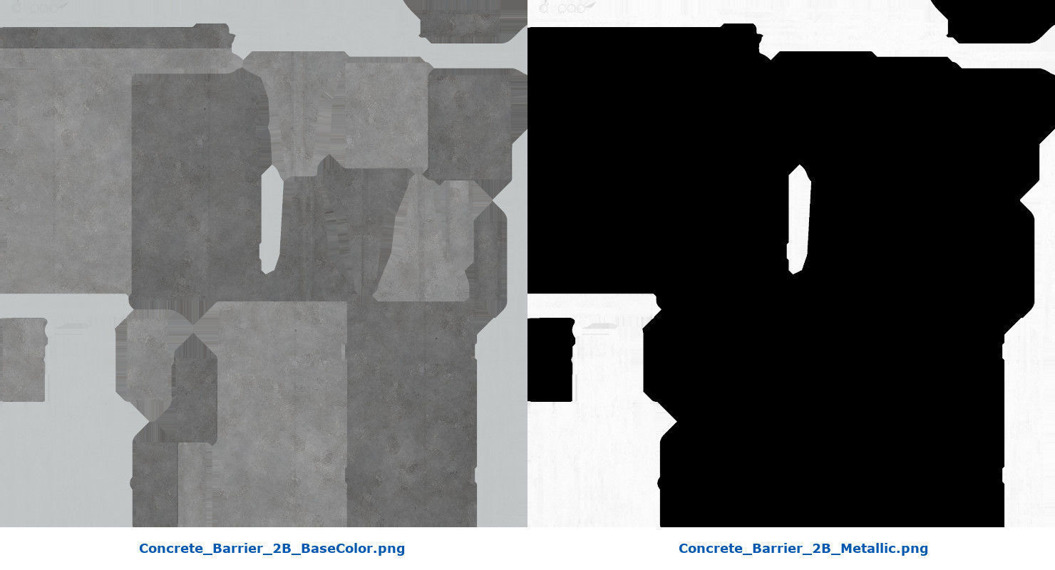 Concrete Barrier 2B Low-poly 3D model_8