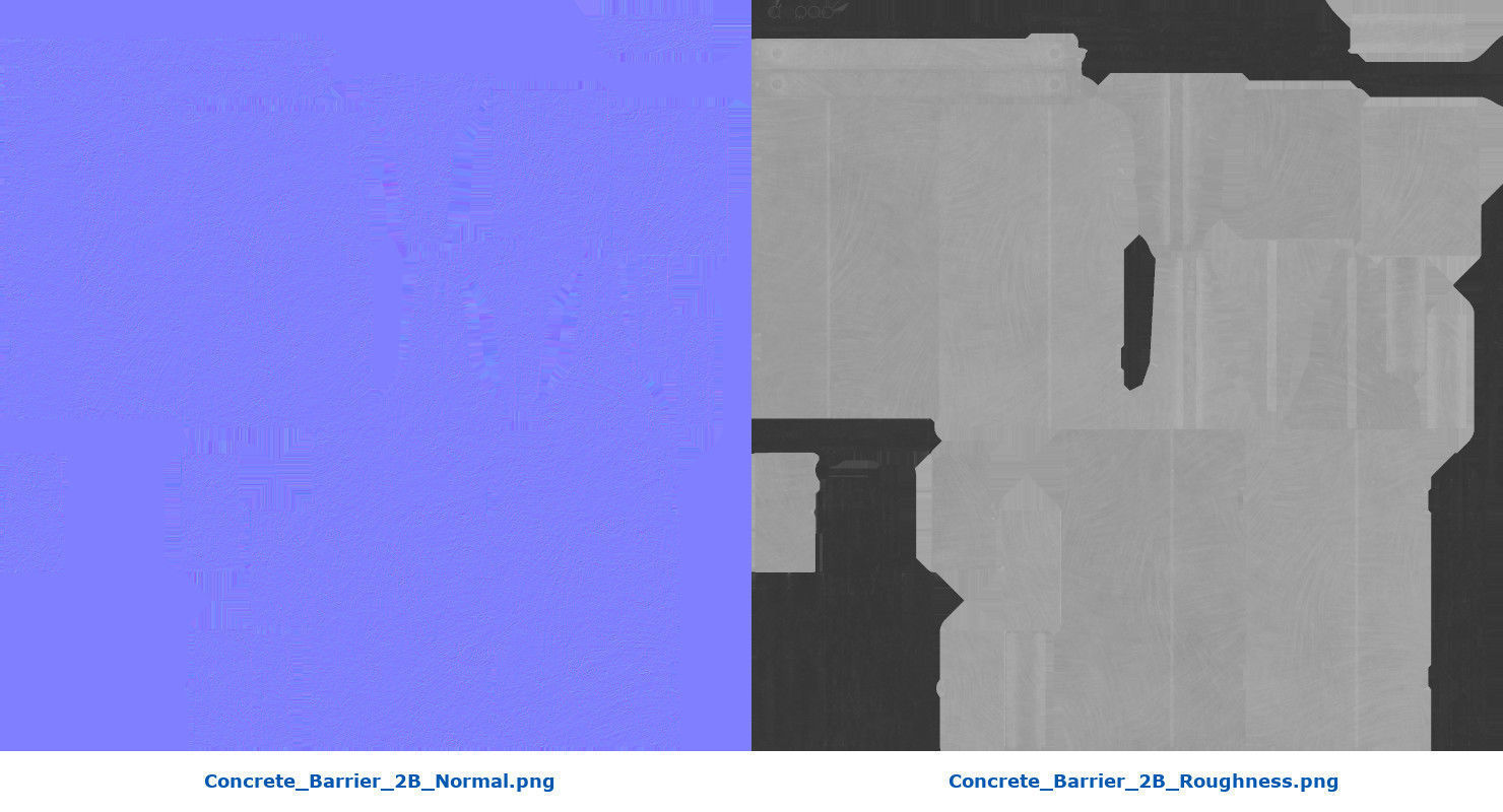 Concrete Barrier 2B Low-poly 3D model_9