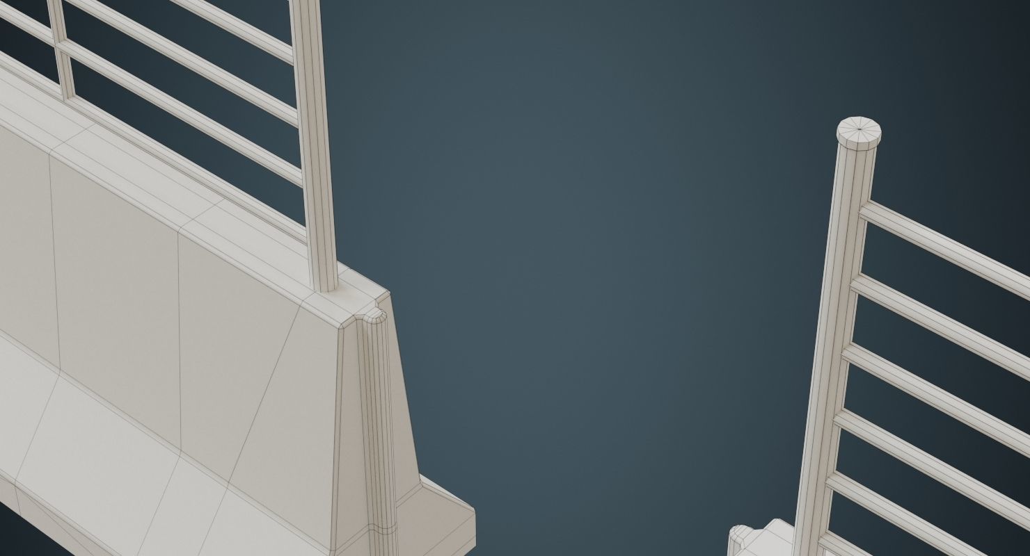 Concrete Barrier 2B Low-poly 3D model_6