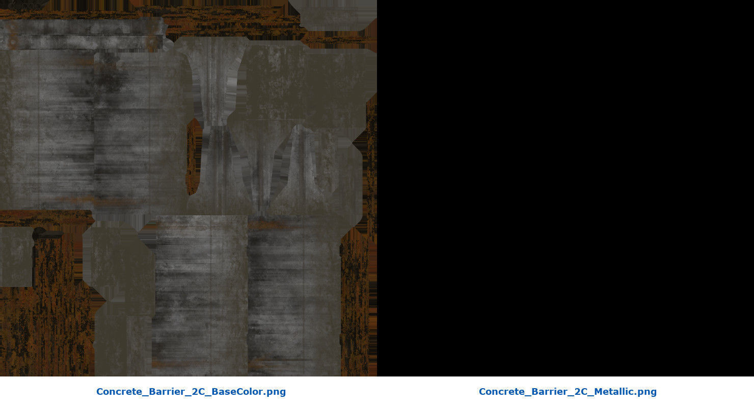 Concrete Barrier 2C Low-poly 3D model_8