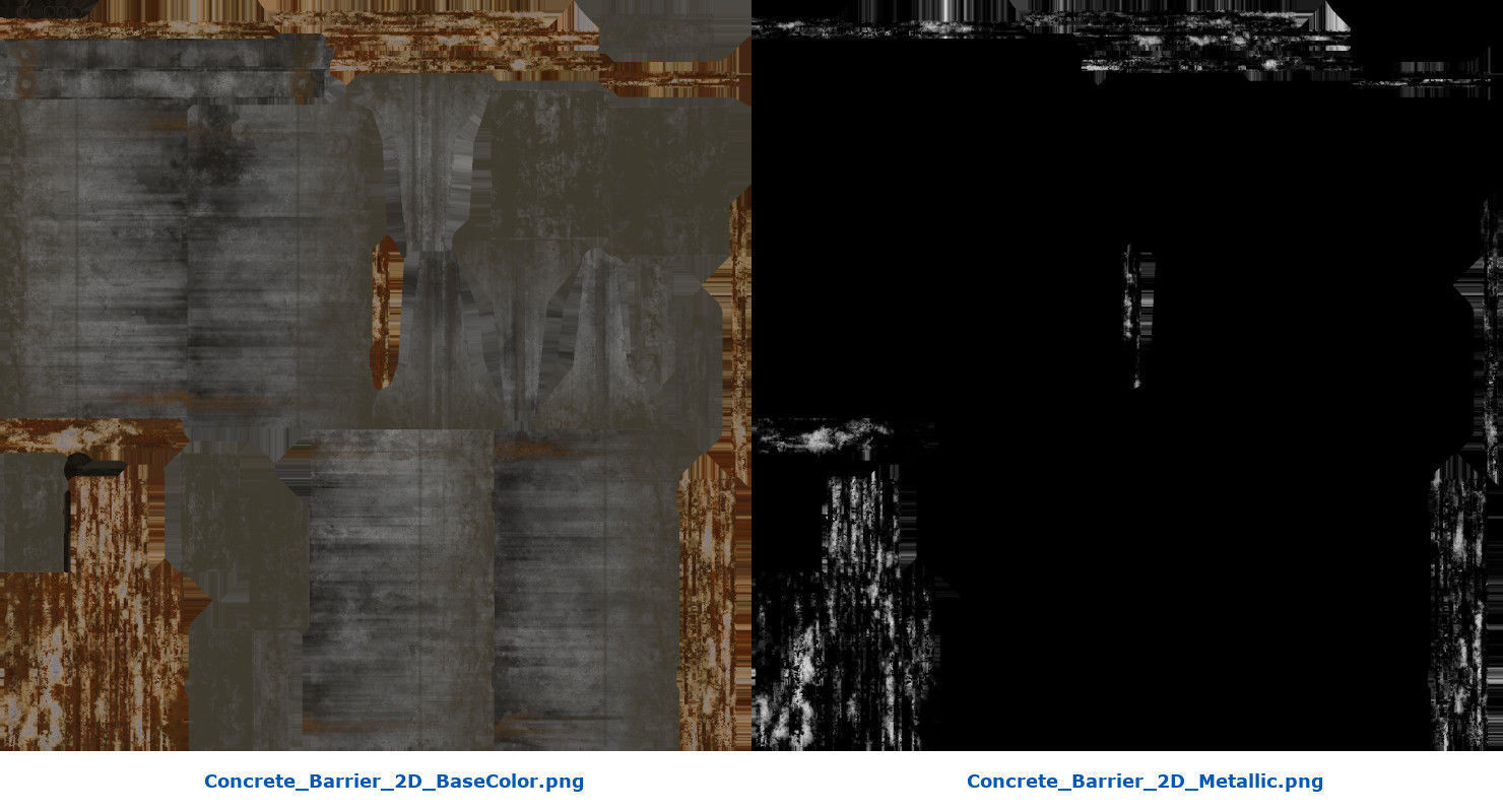 Concrete Barrier 2D Low-poly 3D model_8