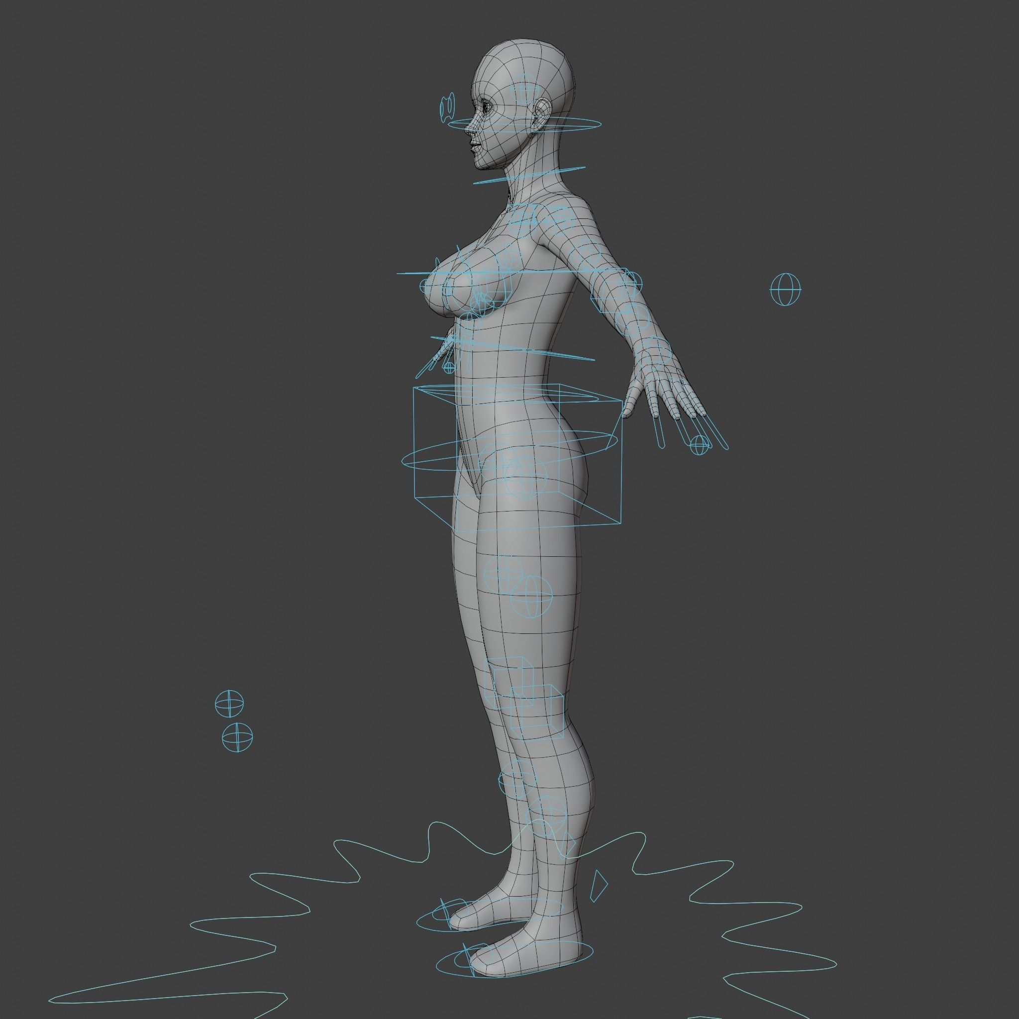 Stylized Humanoid Base Mesh Pack -Rigged- 3D Model Collection_3