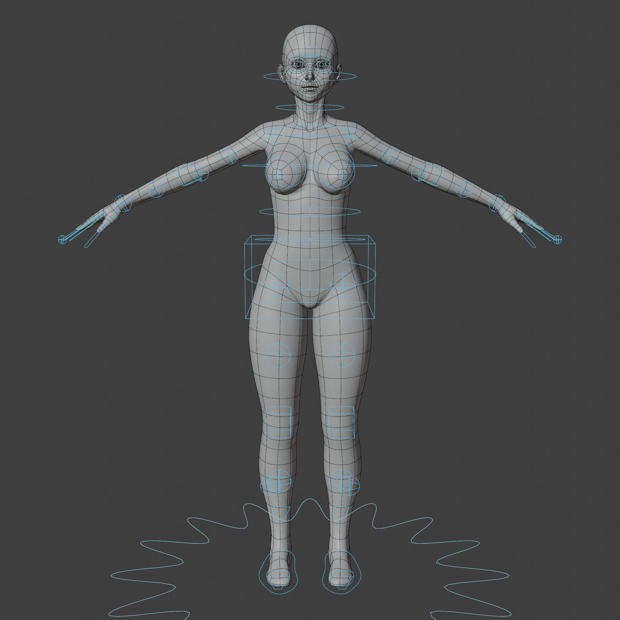 Stylized Humanoid Base Mesh Pack -Rigged- 3D Model Collection_4