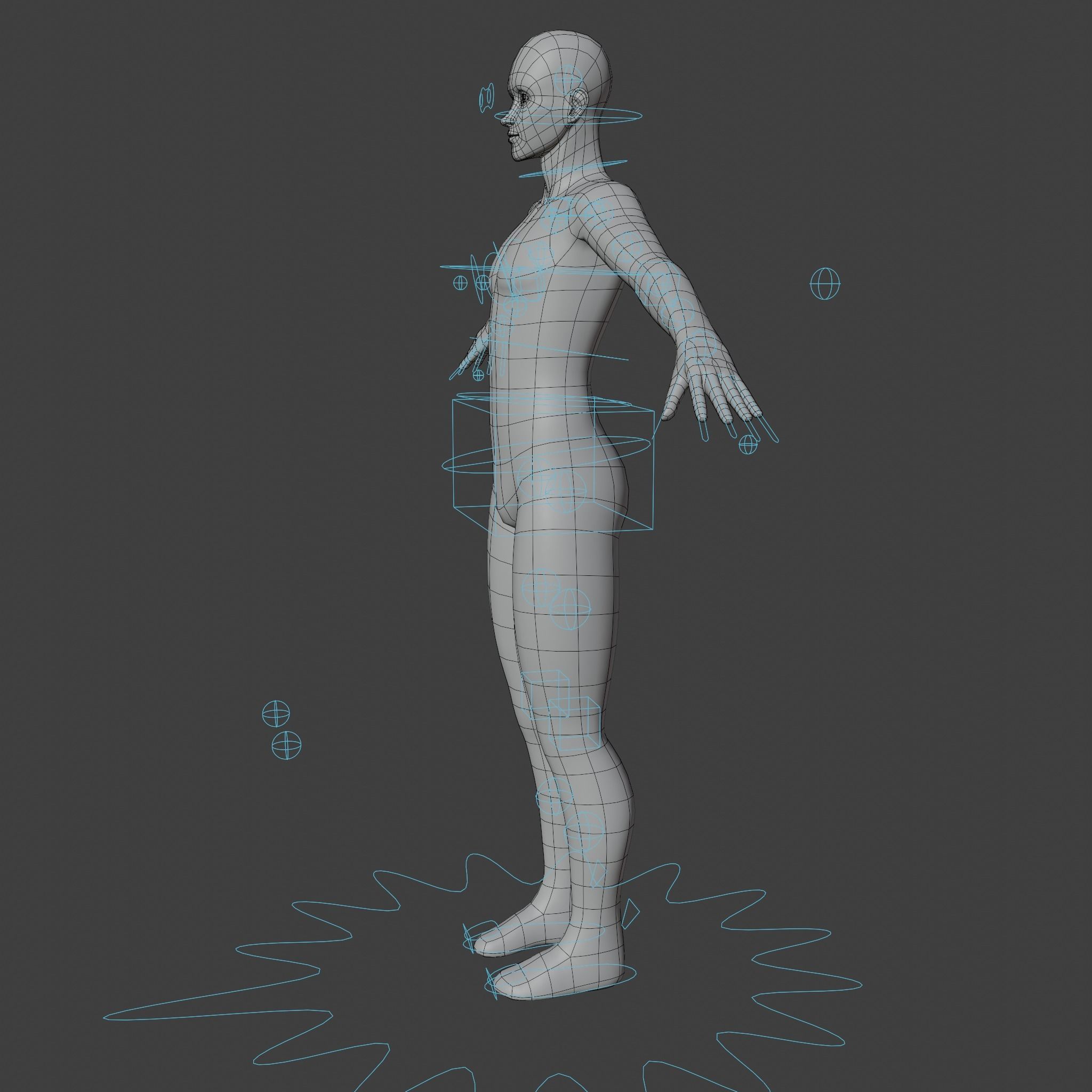 Stylized Humanoid Base Mesh Pack -Rigged- 3D Model Collection_6