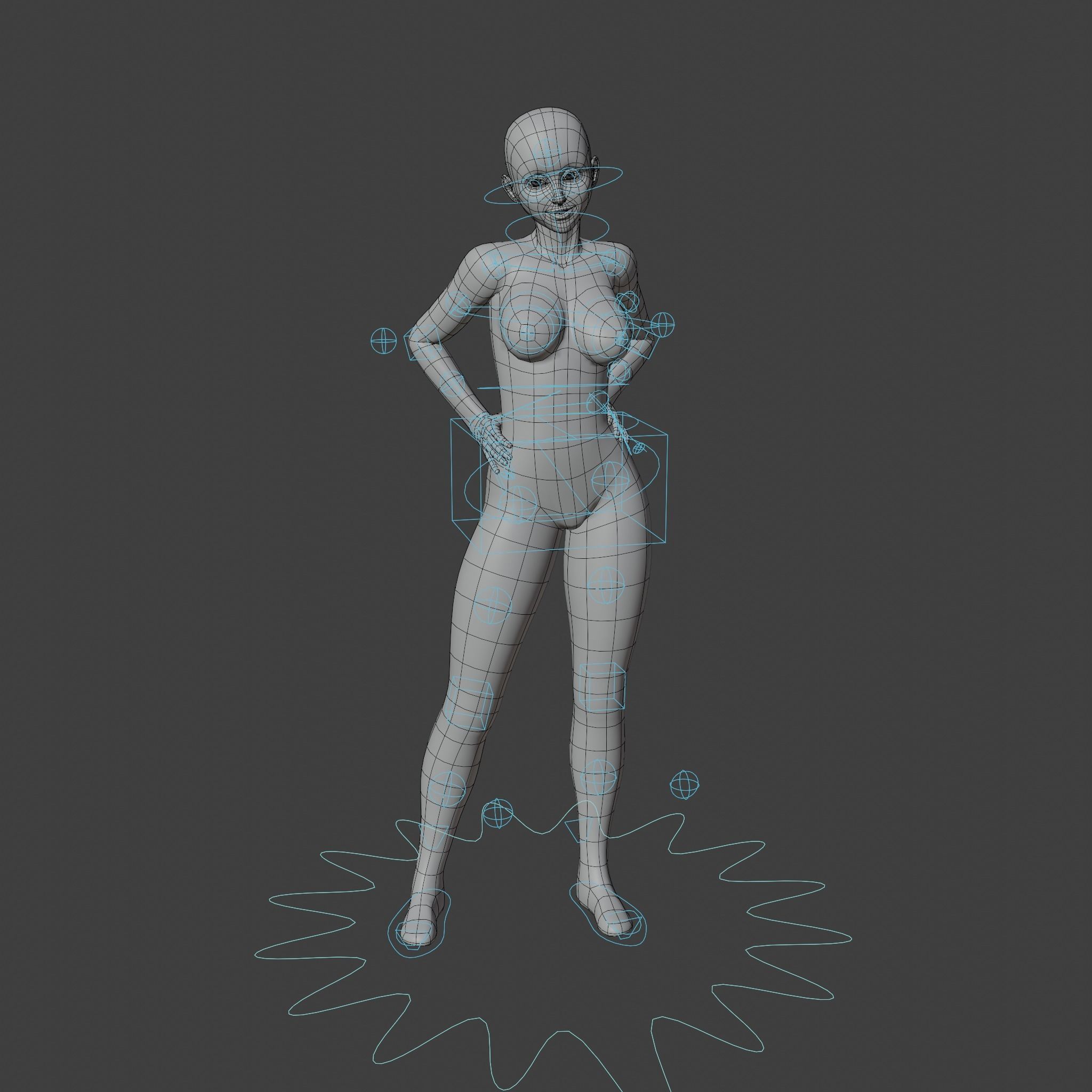 Stylized Humanoid Base Mesh Pack -Rigged- 3D Model Collection_1