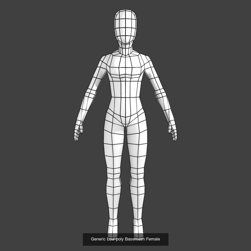 Generic Low Poly Base Mesh Pack 3D Model Collection_2