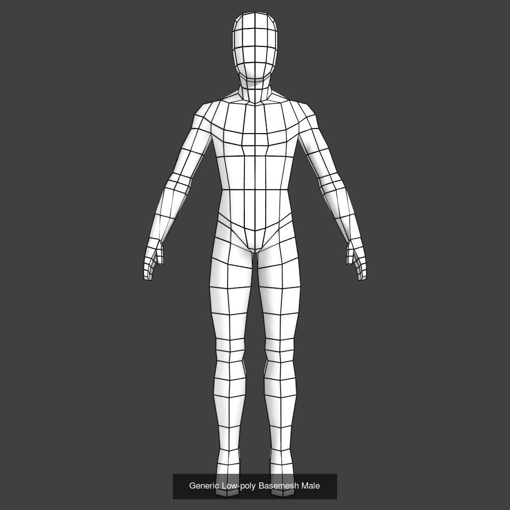 Generic Low Poly Base Mesh Pack 3D Model Collection_1