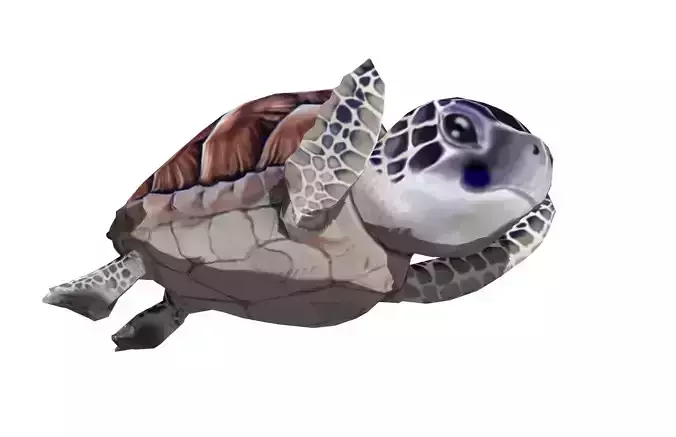 sea turtle Low-poly 3D model