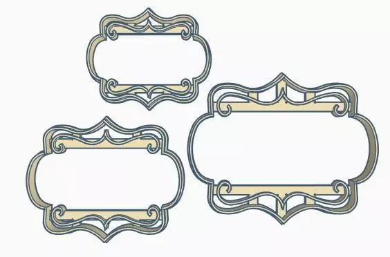 Label Tag Cookie Cutter Set 3D print model